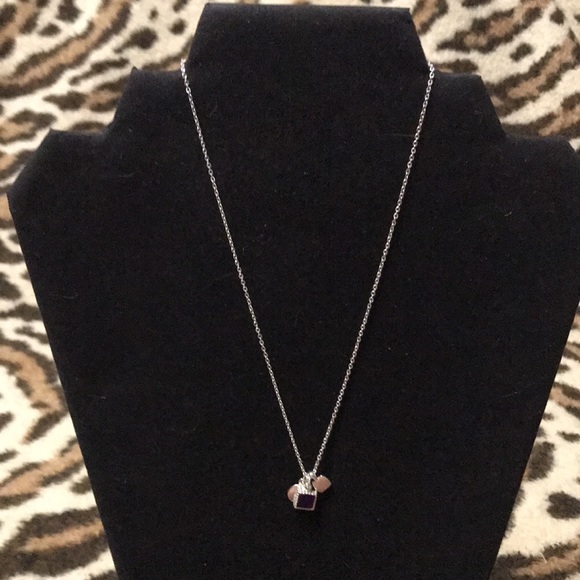 Express silver necklace with purple and silver charms NWT - Picture 4 of 6